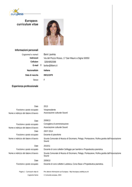 Europass Curriculum Vitae