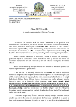 Parchetul De Pe Lângă Înalta Curte De Casație Și Justiție Direcția Națională Anticorupție