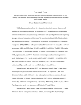 The Biochemical and Molecular Effects of Amnionic Nutrient Administration