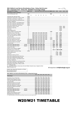 W20/W21 Timetable