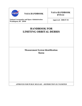 Handbook for Limiting Orbital Debris