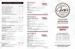 Catering Menu