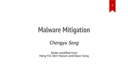 Malware Mitigation
