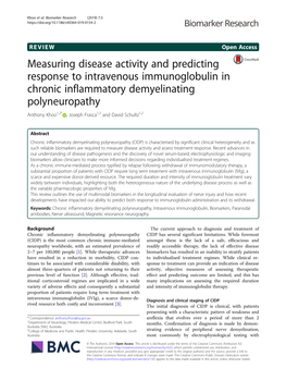 Measuring Disease Activity and Predicting Response to Intravenous