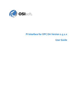 PI Interface for OPC DA Version 2.5.1.X User Guide