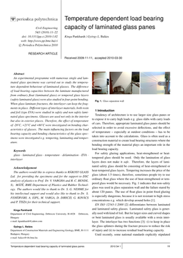 Temperature Dependent Load Bearing Capacity of Laminated Glass Panes 2010 54 1 11 Inﬂuences the Strength of Glass Pane