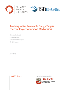 Reaching India's Renewable Energy Targets: Effective Project Allocation