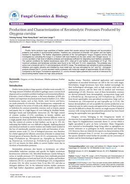 Production and Characterization of Keratinolytic Proteases Produced
