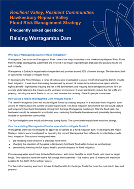 Raising Warragamba Dam