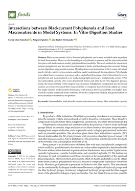 Interactions Between Blackcurrant Polyphenols and Food Macronutrients in Model Systems: in Vitro Digestion Studies