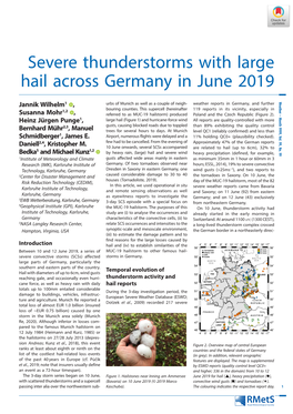 Severe Thunderstorms with Large Hail Across Germany in June 2019