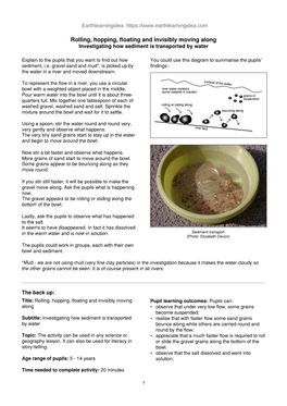 Investigating How Sediment Is Transported by Water