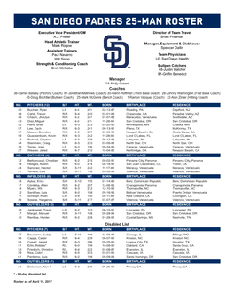 SD 25-Man Roster (04.19.17).Indd