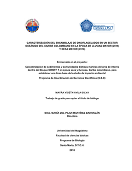 Caracterización Del Ensamblaje De Dinoflagelados En Un Sector Oceánico Del Caribe Colombiano En La Época De Lluvias Mayor (2015) Y Seca Mayor (2016)