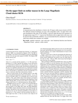 On the Upper Limit on Stellar Masses in the Large Magellanic Cloud Cluster