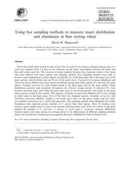 Using Five Sampling Methods to Measure Insect Distribution