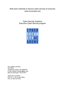 Thesis Cyber Security Consumer Used Connected