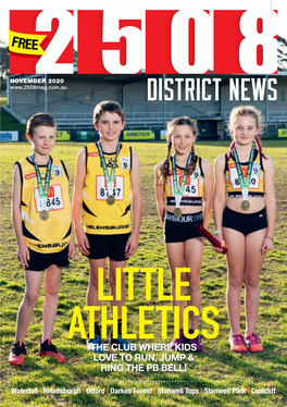 Little Athletics Relay Stars, from Left to Right: Jayden Borg, the South Coaster Blake Noble, Ruby Mcgarity, Lyla Innes