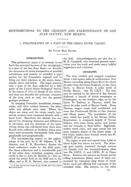 Contributions to the Geology and Paleontology of San Juan County, New Mexico