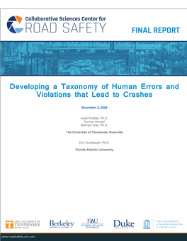 Developing a Taxonomy of Human Errors and Violations That Lead to Crashes