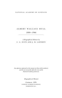 Albert Wallace Hull