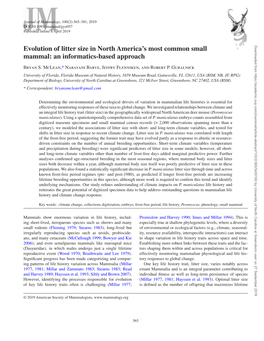 Evolution of Litter Size in North America's Most Common Small