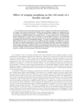 Effect of Wingtip Morphing on the Roll Mode of a Flexible Aircraft