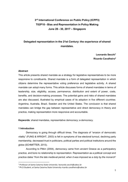 T02P10 - Bias and Representation in Policy Making June 28 - 30, 2017 – Singapore