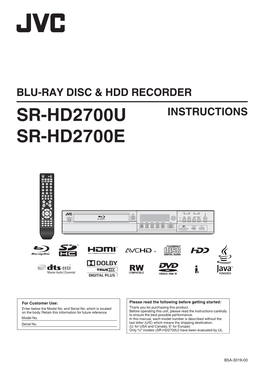 Sr-Hd2700u Sr-Hd2700e