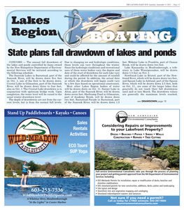 State Plans Fall Drawdown of Lakes and Ponds