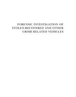 Forensic Investigation of Stolen-Recovered and Other Crime-Related Vehicles