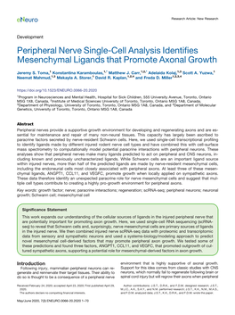 Peripheral Nerve Single-Cell Analysis Identifies Mesenchymal Ligands That Promote Axonal Growth