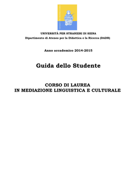 Guida Dello Studente