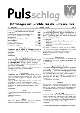 Mitteilungen Und Berichte Aus Der Gemeinde Puls 9