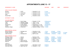 Appointments June 13 - 17