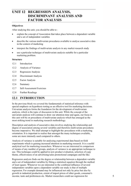 Unit 12 Regression Analysis, Discriminant