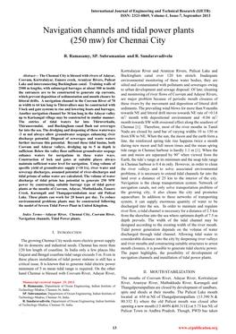 Navigation Channels and Tidal Power Plants