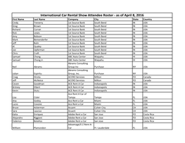 International Car Rental Show Attendee Roster