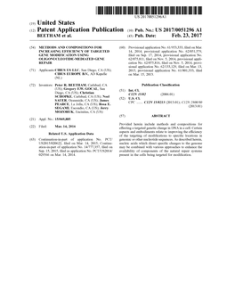 (12) Patent Application Publication (10) Pub. No.: US 2017/0051296A1 BEETHAM Et Al