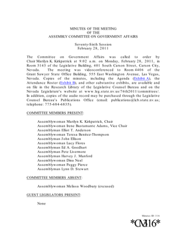 CM316* Assembly Committee on Government Affairs February 28, 2011 Page 2