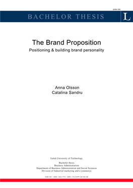 Positioning & Building Brand Personality