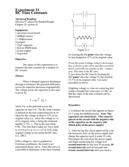 Experiment 21 RC Time Constants