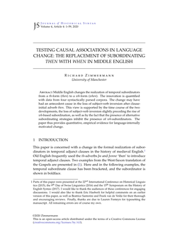 The Replacement of Subordinating Then with When in Middle English