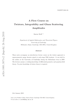 A First Course on Twistors, Integrability and Gluon Scattering