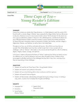 Three Cups of Tea— Young Reader's Edition “Failure”