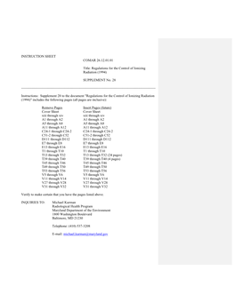 Regulations for the Control of Ionizing Radiation (1994)