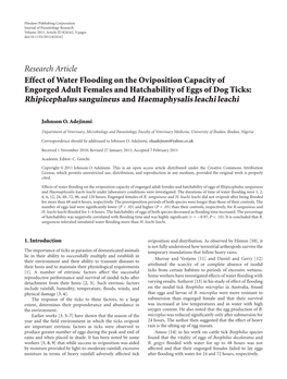 Rhipicephalus Sanguineus and Haemaphysalis Leachi Leachi