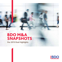 Bdo M&A Snapshots