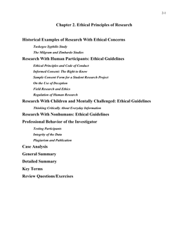 Ch2 Ethical Principles of Research