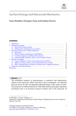 Surface Energy and Nanoscale Mechanics